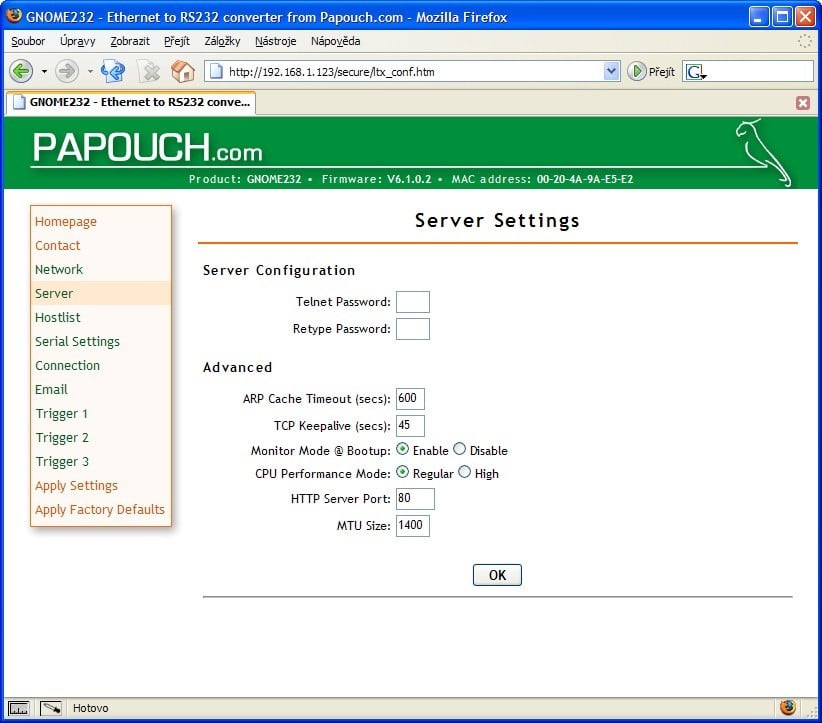 Imagen representativa del producto GNOME422: Ethernet to RS422 converter – GNOME422 número 2
