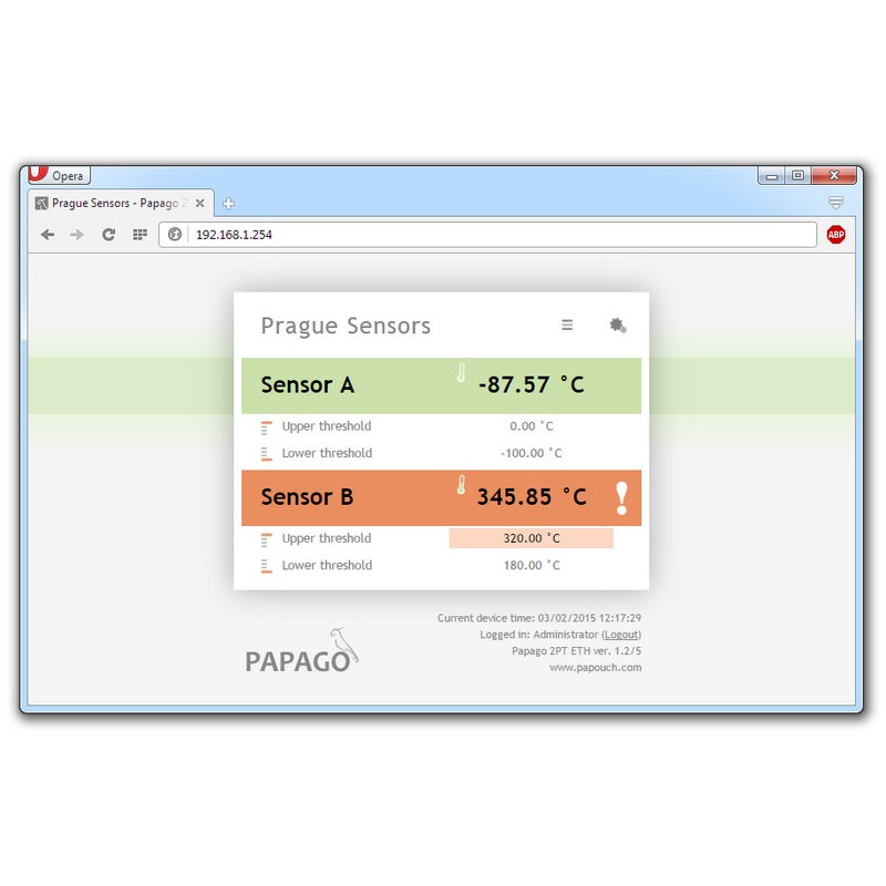 Imagem representativa do produto PAPAGO 2PT ETH: 2x termómetro para Pt100/1000 com Ethernet – PGO_2PT_E_1 número 3