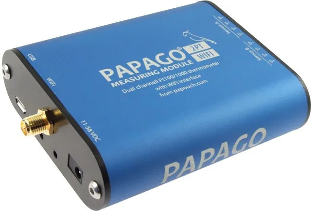 Imagen representativa del producto PAPAGO 2PT WIFI: 2x thermometer for Pt100/1000 with WiFi – PGO_2PT_W_EU número 1