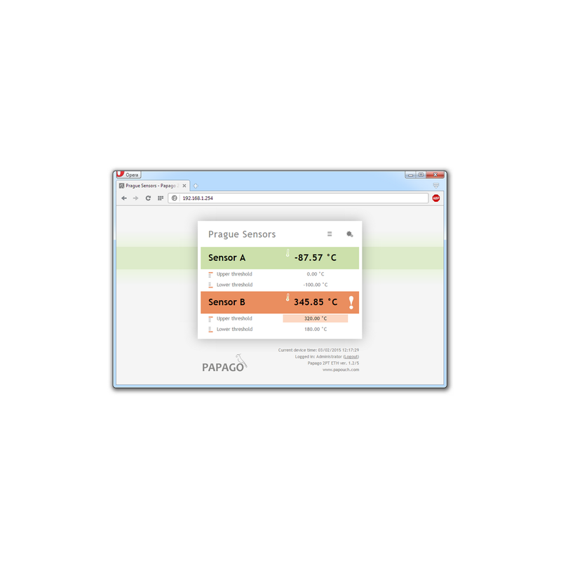 Imagen representativa del producto PAPAGO 2PT WIFI: 2x thermometer for Pt100/1000 with WiFi – PGO_2PT_W_EU número 9